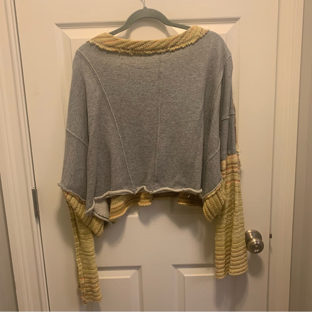 FREE PEOPLE CATALINA SUNSET DROP SHOULDER CROP SWEATSHIRT - Picture 5 of 6